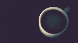 Preview wallpaper cup, black background, coffee