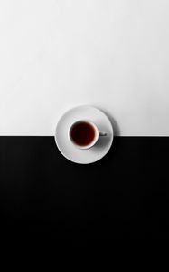 Preview wallpaper cup, black, white, minimalism