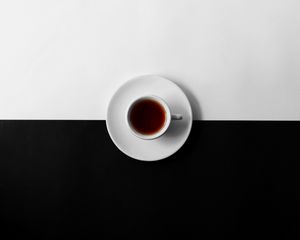 Preview wallpaper cup, black, white, minimalism