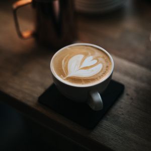 Preview wallpaper cup, cappuccino, coffee, drink