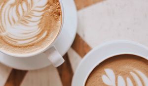 Preview wallpaper cup, cappuccino, drink, pattern