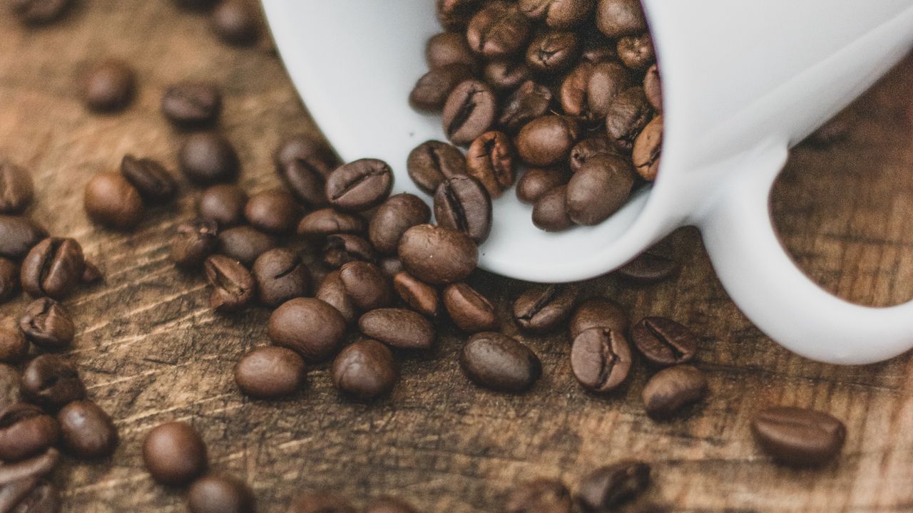 Wallpaper cup, coffee beans, coffee hd, picture, image