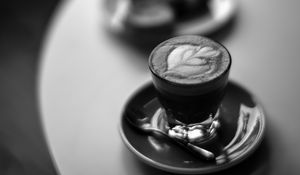 Preview wallpaper cup, coffee, blur, bw