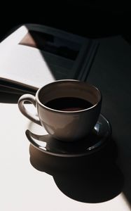 Preview wallpaper cup, coffee, book