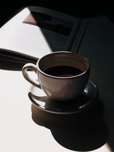 Preview wallpaper cup, coffee, book