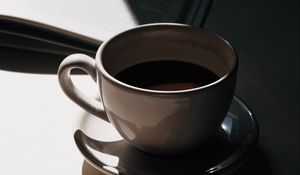 Preview wallpaper cup, coffee, book