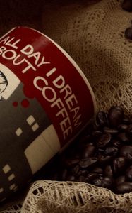 Preview wallpaper cup, coffee, coffee beans