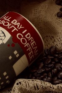 Preview wallpaper cup, coffee, coffee beans