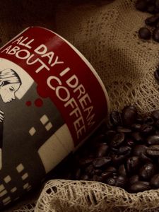 Preview wallpaper cup, coffee, coffee beans