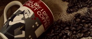 Preview wallpaper cup, coffee, coffee beans