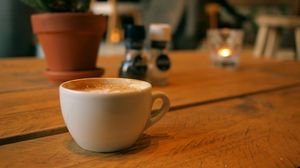 Preview wallpaper cup, coffee, drink, foam