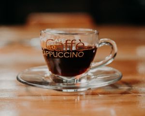 Preview wallpaper cup, coffee, drink, glass, transparent