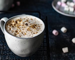 Preview wallpaper cup, coffee, drink, foam, marshmallows