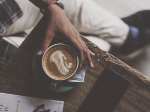 Preview wallpaper cup, coffee, drink, hand