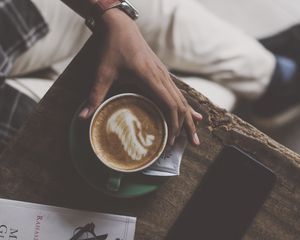 Preview wallpaper cup, coffee, drink, hand