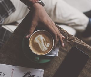 Preview wallpaper cup, coffee, drink, hand