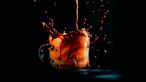 Preview wallpaper cup, coffee, drink, splash, dark