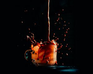 Preview wallpaper cup, coffee, drink, splash, dark