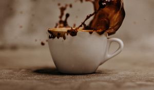 Preview wallpaper cup, coffee, drink, splashes, drops