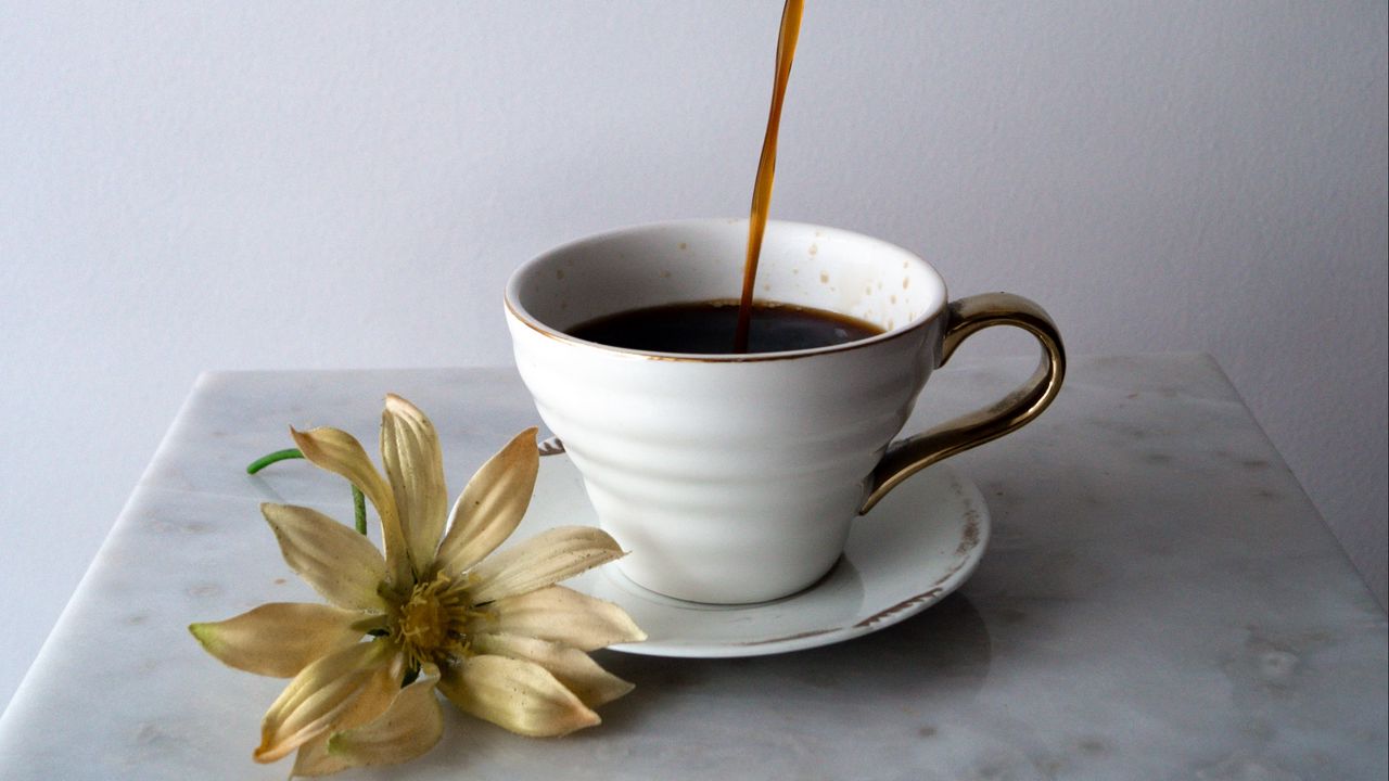Wallpaper cup, coffee, drink, flower, kettle
