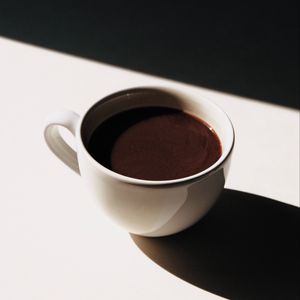 Preview wallpaper cup, coffee, drink, white, shadow