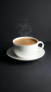 Preview wallpaper cup, coffee, drink, foam, steam