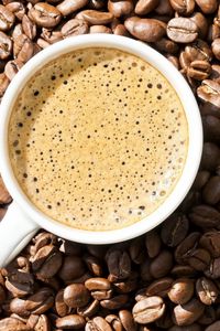 Preview wallpaper cup, coffee, drink, foam, liquid grain, macro