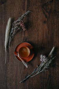 Preview wallpaper cup, coffee, flowers, spikelets