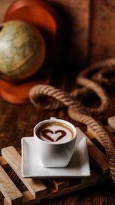 Preview wallpaper cup, coffee, heart, drink