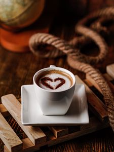Preview wallpaper cup, coffee, heart, drink