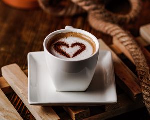Preview wallpaper cup, coffee, heart, drink