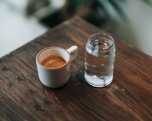 Preview wallpaper cup, coffee, jar, water, drink