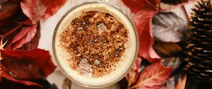 Preview wallpaper cup, coffee, leaves, cones