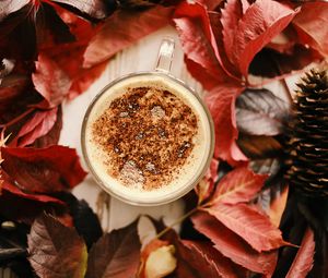 Preview wallpaper cup, coffee, leaves, cones