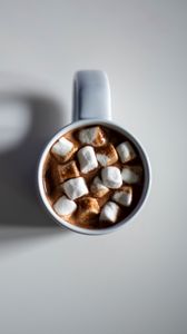 Preview wallpaper cup, coffee, marshmallow, drink, white