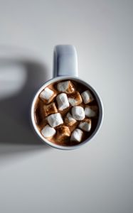 Preview wallpaper cup, coffee, marshmallow, drink, white