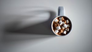 Preview wallpaper cup, coffee, marshmallow, drink, white