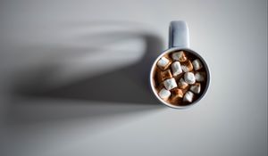 Preview wallpaper cup, coffee, marshmallow, drink, white