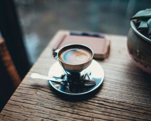 Preview wallpaper cup, coffee, mood, foam, breakfast