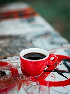 Preview wallpaper cup, coffee, red, drink