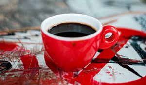 Preview wallpaper cup, coffee, red, drink