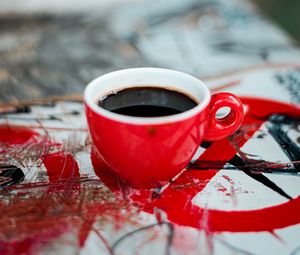 Preview wallpaper cup, coffee, red, drink
