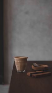 Preview wallpaper cup, coffee, table, drink, blur