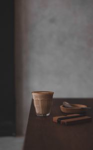 Preview wallpaper cup, coffee, table, drink, blur