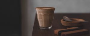 Preview wallpaper cup, coffee, table, drink, blur