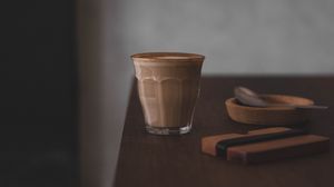 Preview wallpaper cup, coffee, table, drink, blur