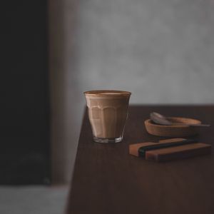 Preview wallpaper cup, coffee, table, drink, blur