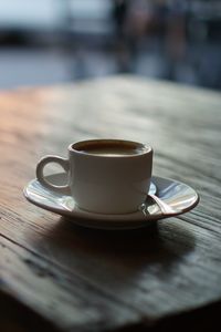 Preview wallpaper cup, coffee, wooden, surface