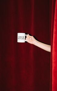 Preview wallpaper cup, drink, hand, red