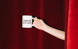 Preview wallpaper cup, drink, hand, red